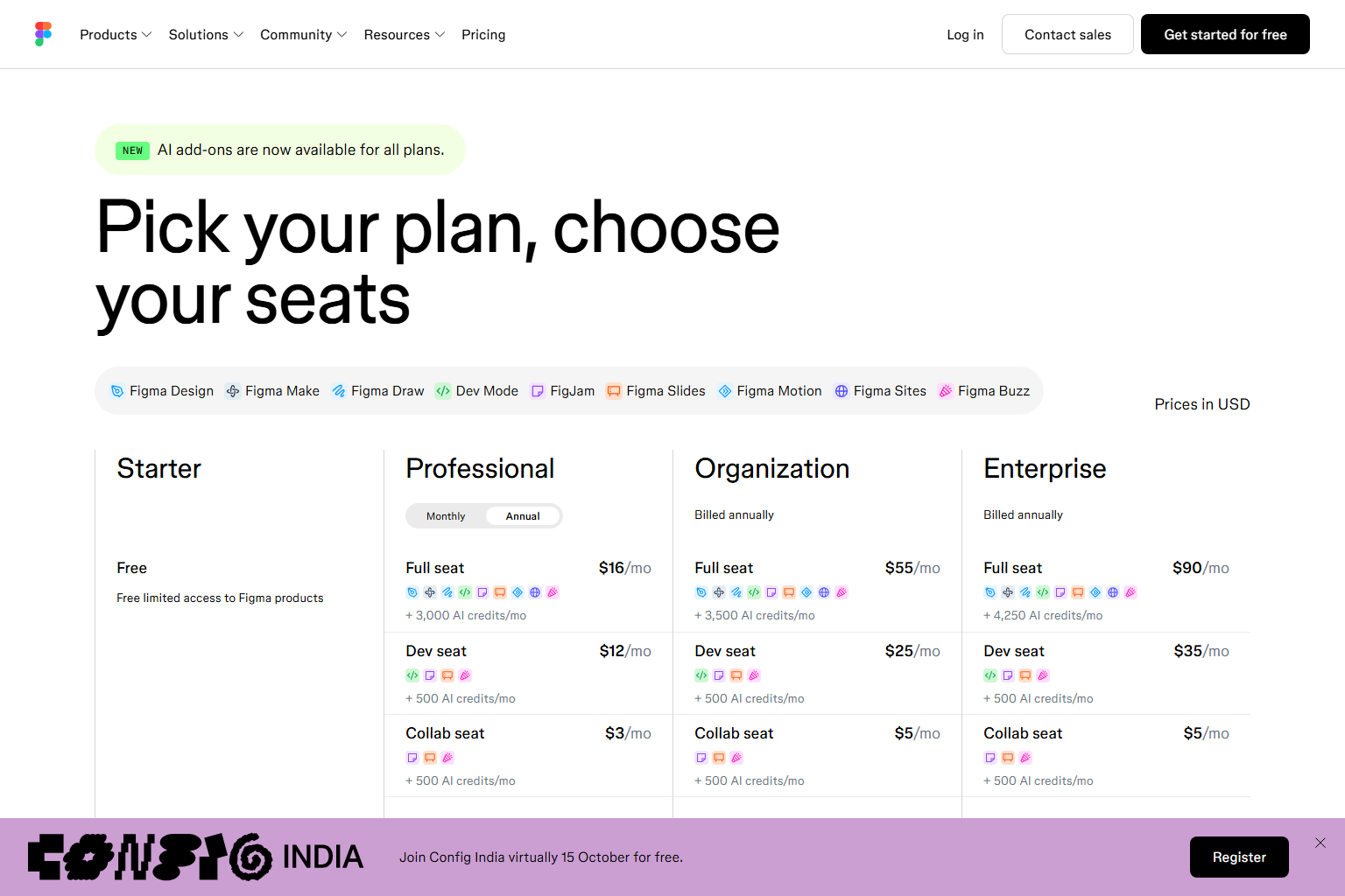 Figma — Pricing
