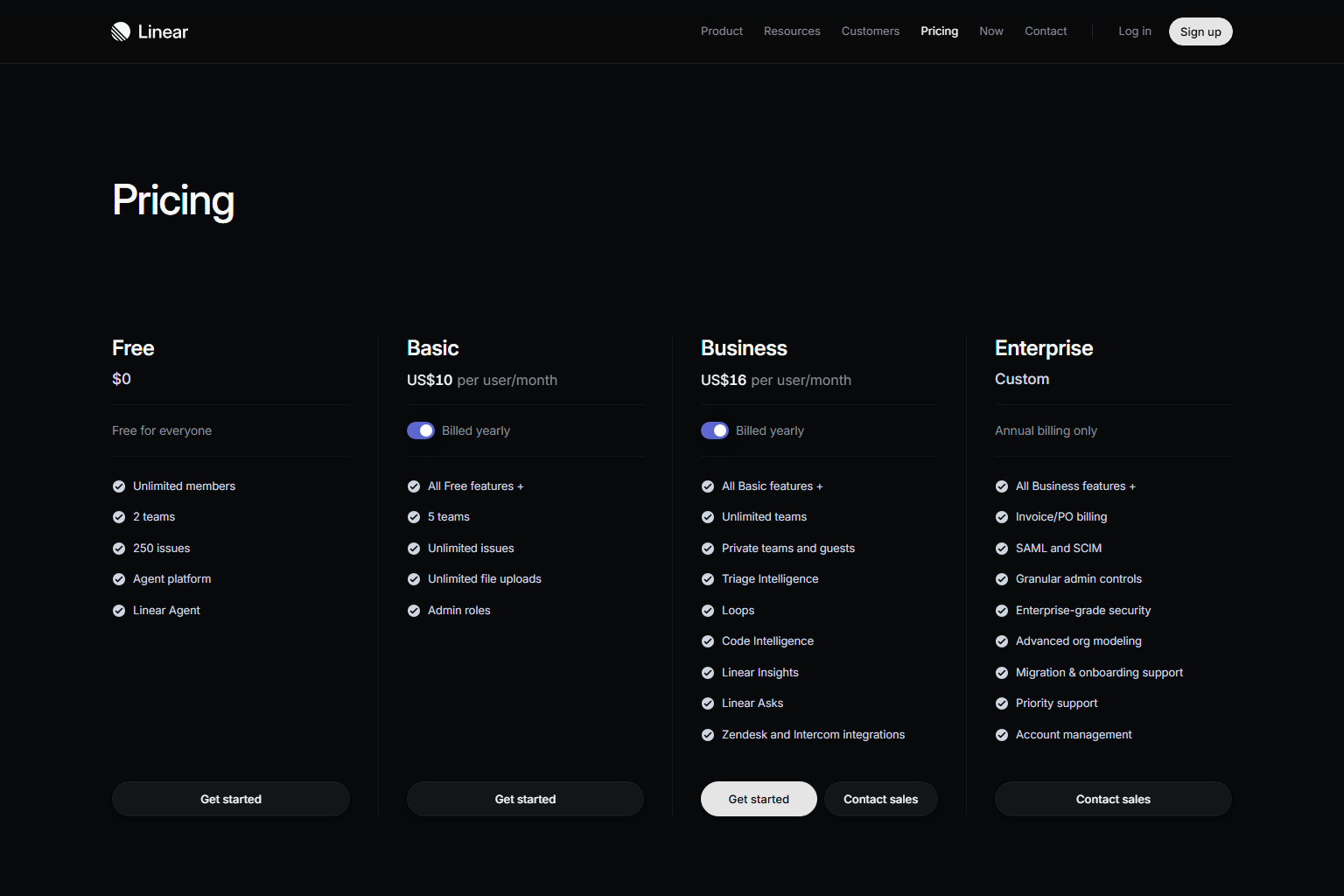 Linear — Pricing